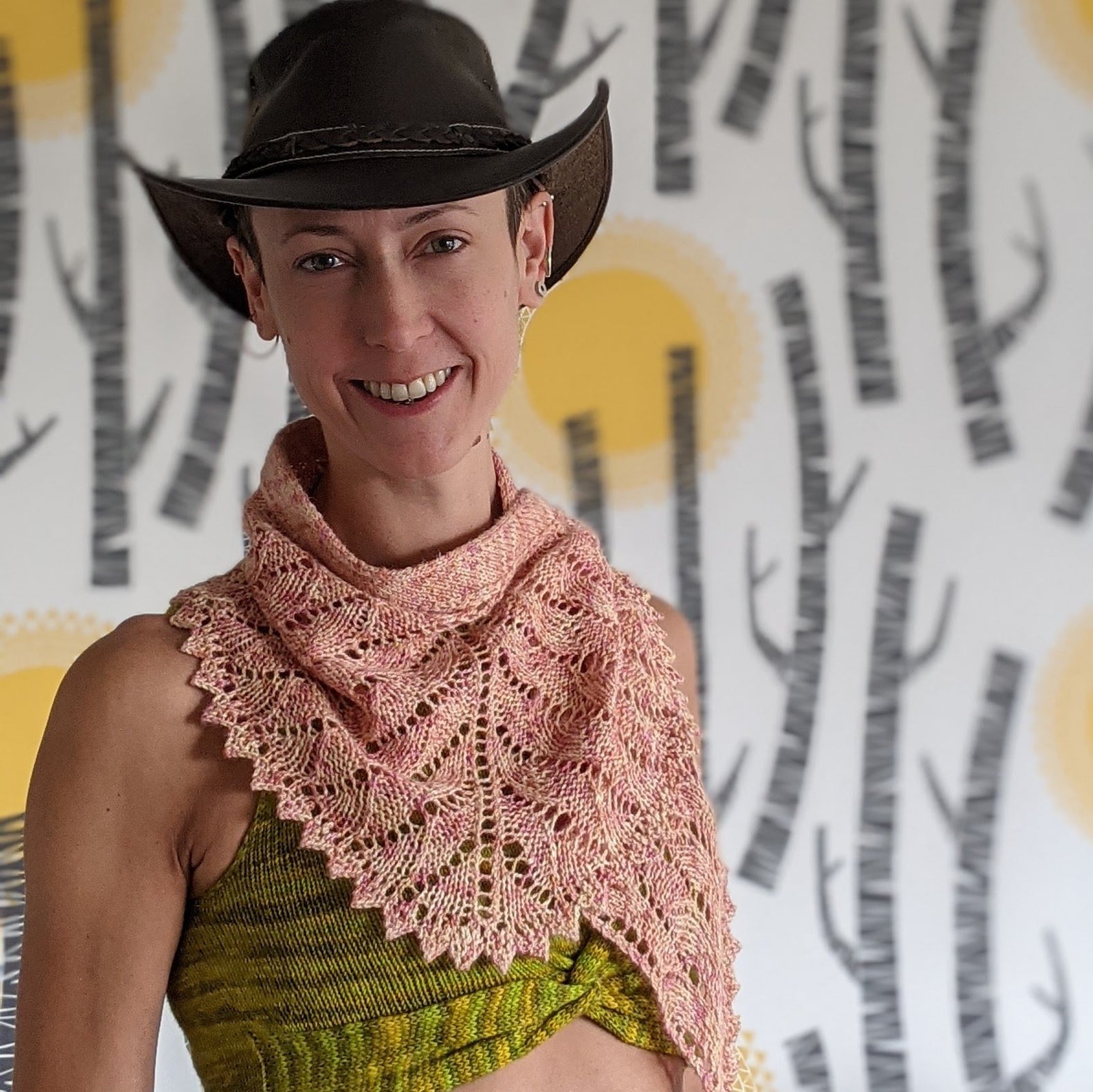 Feathery Reflection shawlette pattern