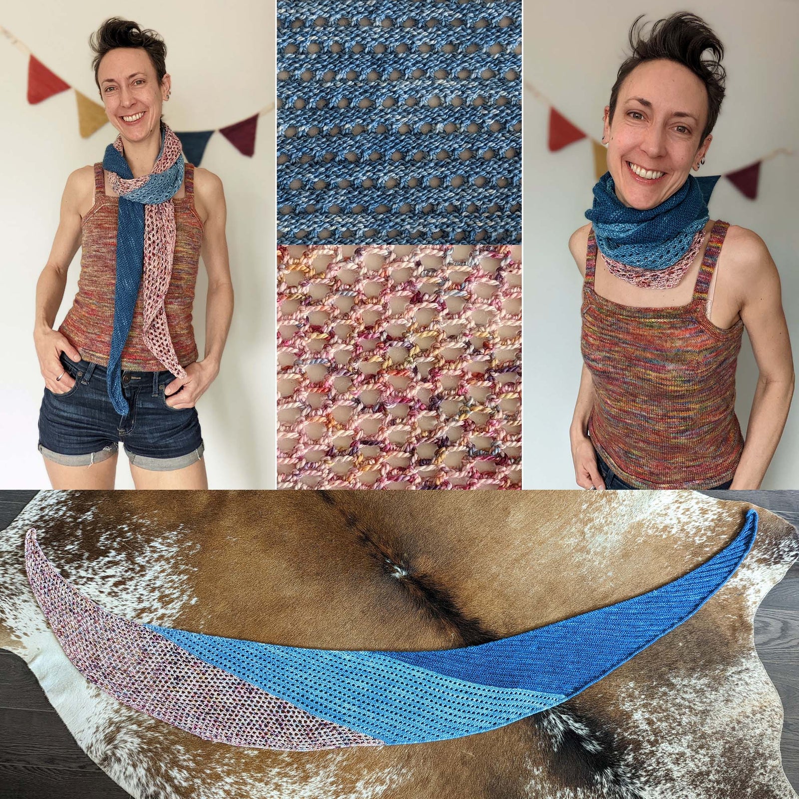 RodeoWish Scarflette fingering weight pattern