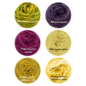 Yarn Tasting Shawl Naturally dyed Knitting kit